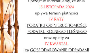 Uwaga! 15 listopada upływają terminy płatności