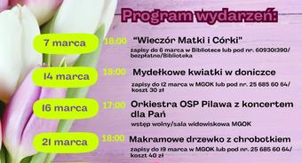 Marzec miesiącem kobiet w MGOK Pilawa - program wydarzeń