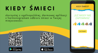 Bezpłatna aplikacja "Kiedy śmieci" do powiadamiania o odbiorze odpadów komunalnych