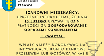 Uwaga! Upływa termin płatności za gospodarowanie odpadami