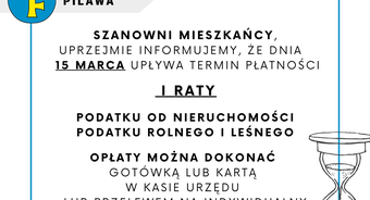 Uwaga! 15 marca upływa termin płatności I raty podatku od nieruchomości, podatku rolnego i leśnego