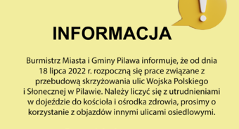 Informacja dot. utrudnień