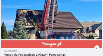 Zbiórka dla poszkodowanych w wyniku pożaru w Pilawie